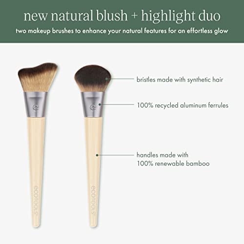 EcoTools Blush + Highlight Brush Duo, Synthetic Bristles