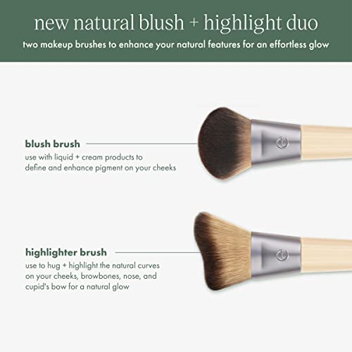 EcoTools Blush + Highlight Brush Duo, Synthetic Bristles
