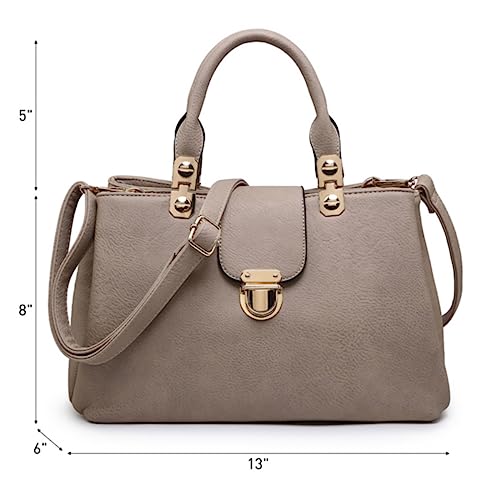 Dasein Women's Vegan Leather Satchel Tote Shoulder Bag