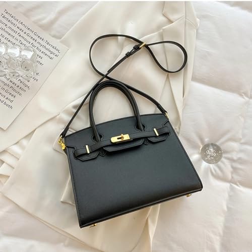 Ruofuna Women's Black PU Leather Satchel Handbag