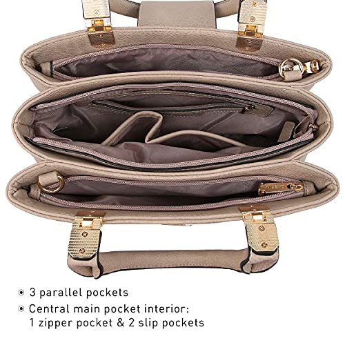Dasein Women's Vegan Leather Satchel Tote Shoulder Bag