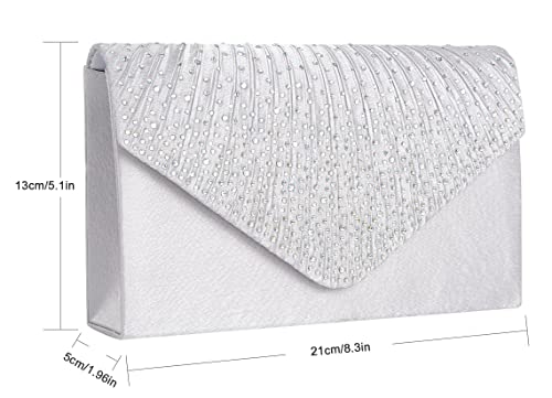 Sparkling silver clutch purse for women's evening events
