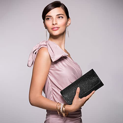 Black Sparkling Party Clutch for Women Wedding Bag