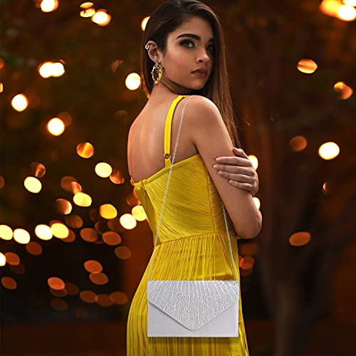 Sparkling silver clutch purse for women's evening events