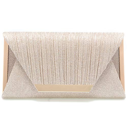 Silver Champagne Clutch Purses Women's Evening Handbag Wedding