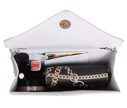 Sparkling silver clutch purse for women's evening events