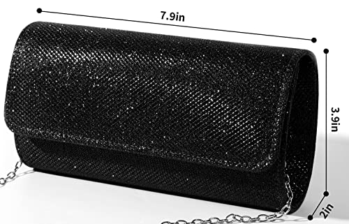 Black Sparkling Party Clutch for Women Wedding Bag
