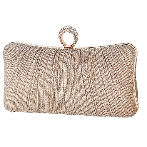 Gold Glitter Clutch Purse for Bridal Wedding Party
