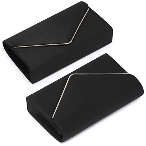 Black Velvet Evening Clutch Handbag with Chain Strap