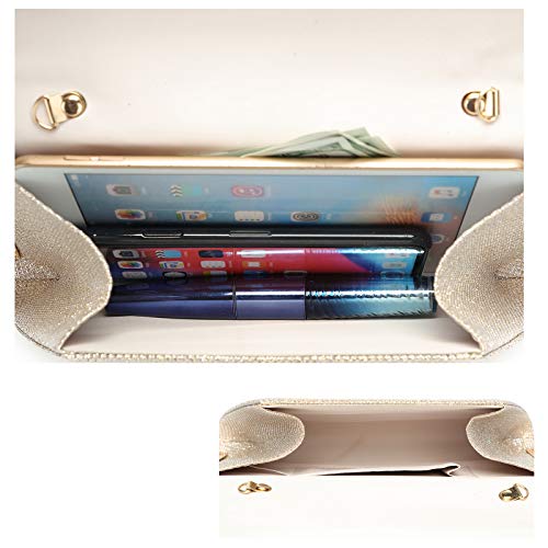 Silver Champagne Clutch Purses Women's Evening Handbag Wedding