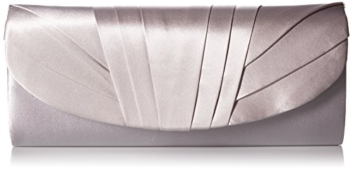 Jessica McClintock Silver Tuxedo Flap Evening Clutch