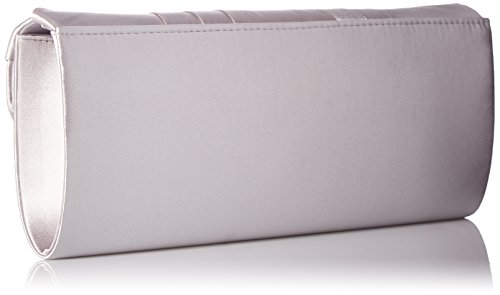 Jessica McClintock Silver Tuxedo Flap Evening Clutch