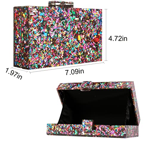 Geometric Pattern Acrylic Box Clutch for Women