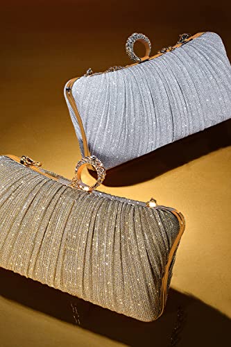 Gold Glitter Clutch Purse for Bridal Wedding Party