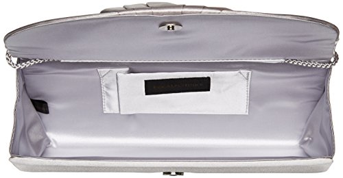 Jessica McClintock Silver Tuxedo Flap Evening Clutch