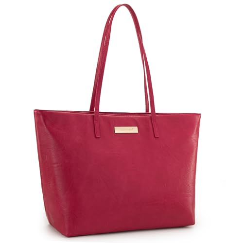 Montana West Large Vegan Leather Shoulder Tote Handbag