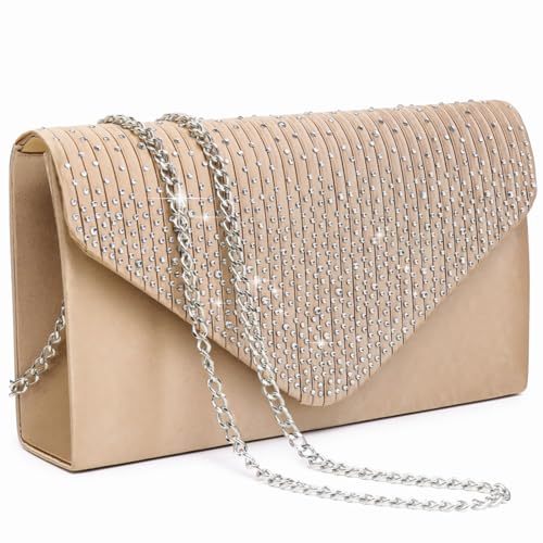 Dasein Frosted Satin Clutch Purse for Party Prom