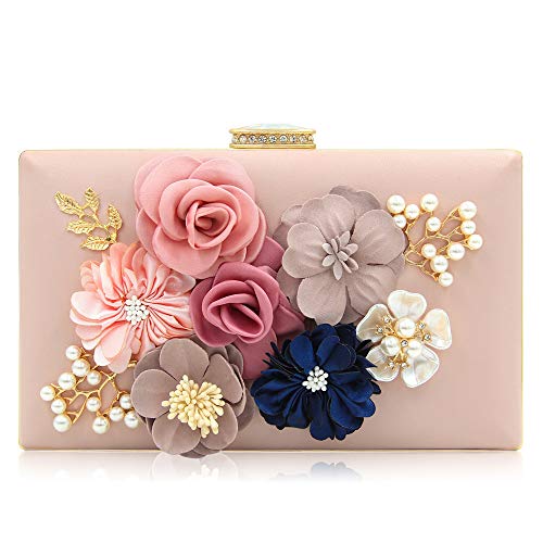 Milisente Flower Wedding Evening Clutch Purse in Light Pink