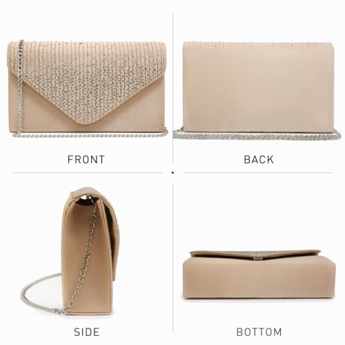 Frosted Satin Evening Clutch for Party Prom Wedding