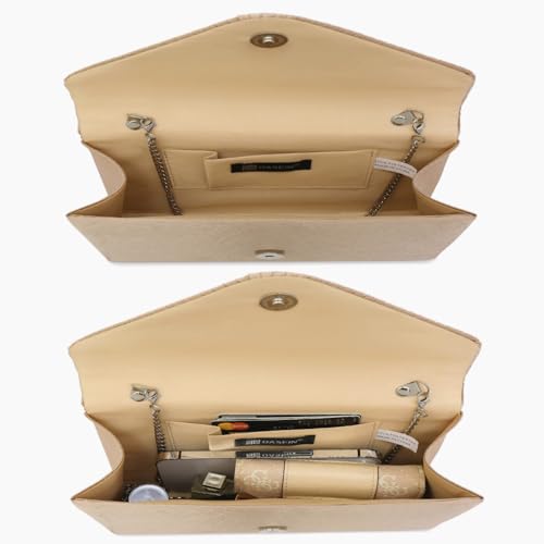 Frosted Satin Evening Clutch for Party Prom Wedding