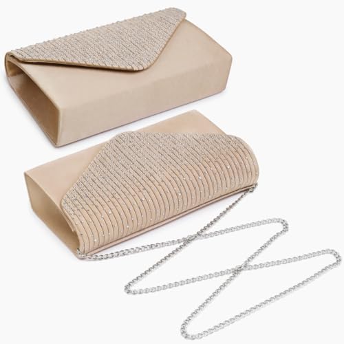 Frosted Satin Evening Clutch for Party Prom Wedding