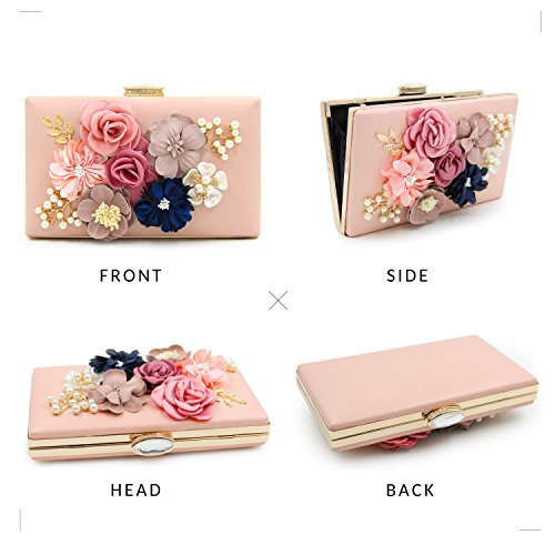 Milisente Flower Wedding Evening Clutch Purse in Light Pink