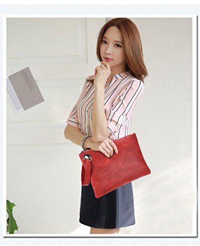 Black Envelope Clutch Chain Shoulder Handbag Purse