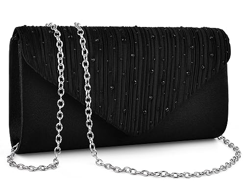 Black Sparkling Evening Clutch Purses for Women