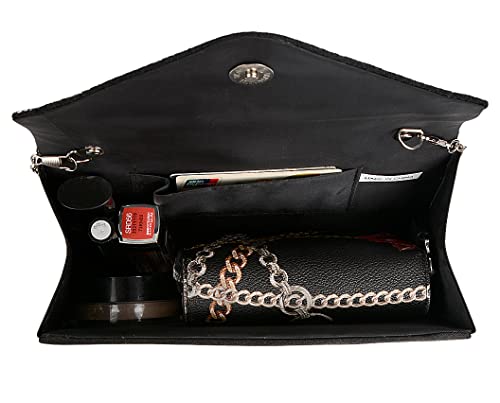 Sparkling Black Clutch Evening Bag for Women Party