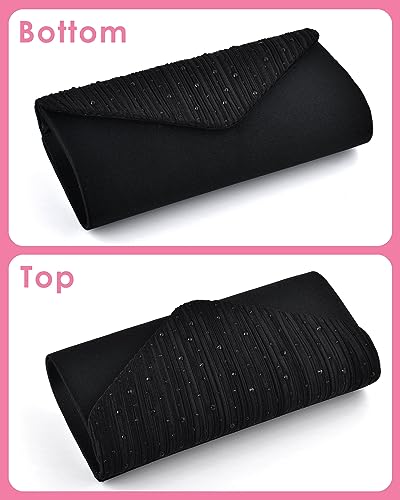 Black Sparkling Evening Clutch Purses for Women