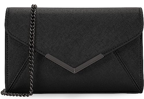 DEXMAY Women's Envelope Clutch Saffiano Leather Handbag