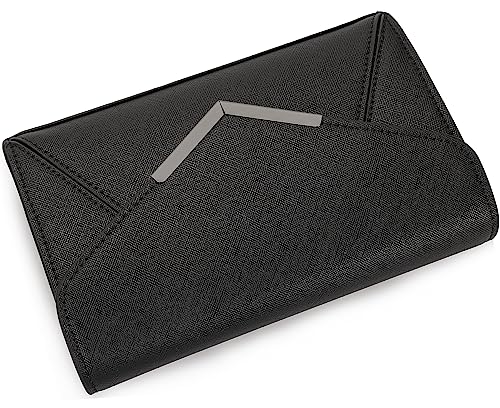 DEXMAY Women's Envelope Clutch Saffiano Leather Handbag
