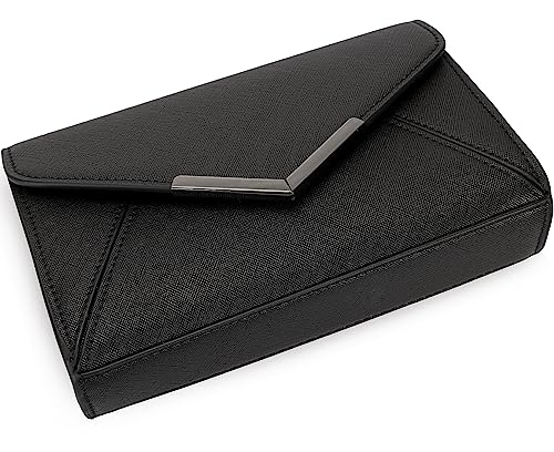 DEXMAY Women's Envelope Clutch Saffiano Leather Handbag