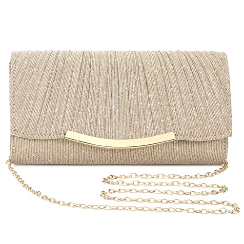Champagne Evening Clutch Bag for Women & Girls