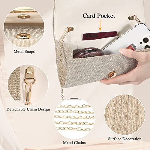Champagne Evening Clutch Bag for Women & Girls
