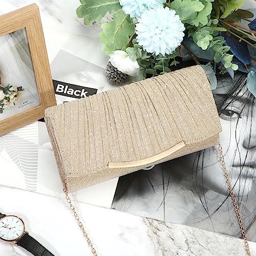 Champagne Evening Clutch Bag for Women & Girls