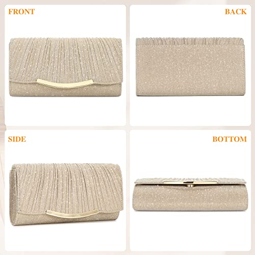 Champagne Evening Clutch Bag for Women & Girls