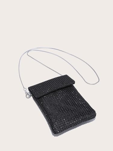 Verdusa Women's Glitter Rhinestone Crossbody Evening Bag Purse