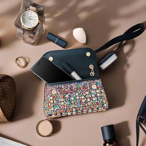 Multicolored Rhinestone Evening Clutch Purse for Women