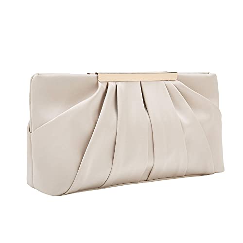 Champagne Satin Clutch for Formal Parties