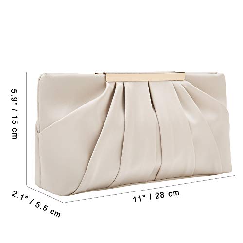 Champagne Satin Clutch for Formal Parties
