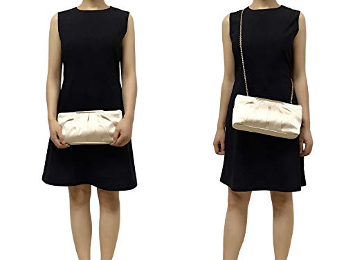 Champagne Satin Clutch for Formal Parties