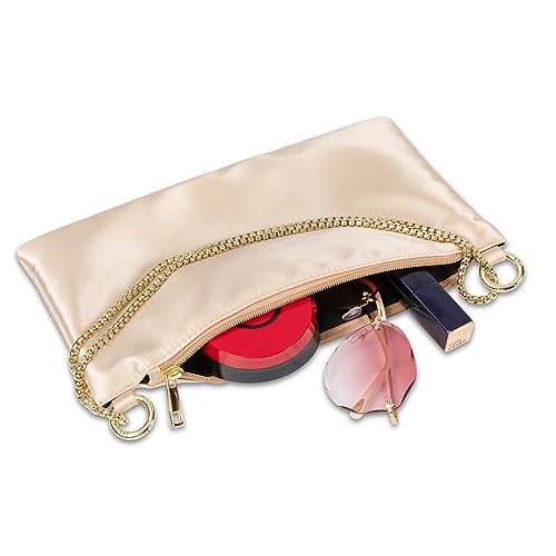 Champagne Satin Evening Clutch Purse for Women