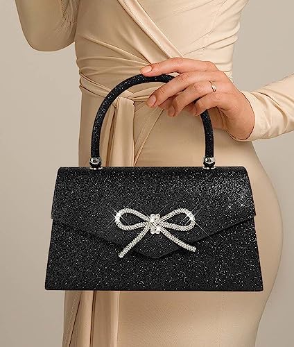 Sparkly Bow Evening Clutch for Weddings and Parties