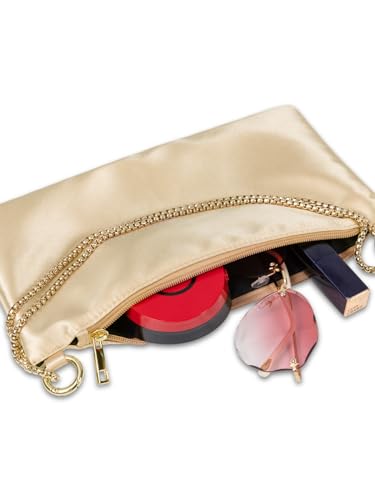 Prpeko Women's Champagne Satin Clutch for Formal Events