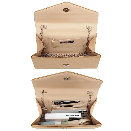 Dasein Velvet Camel Evening Clutch for Wedding Prom
