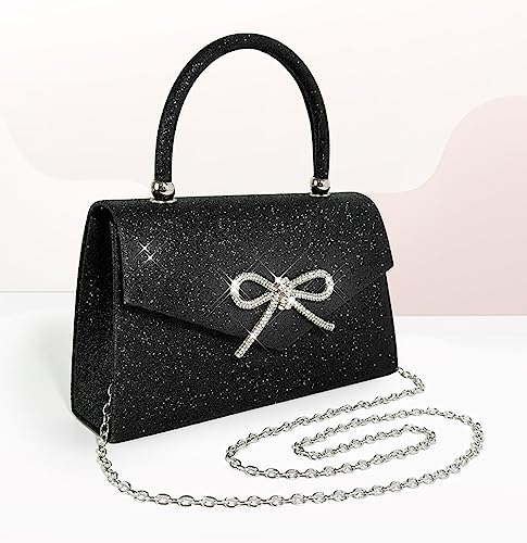 Sparkly Bow Evening Clutch for Weddings and Parties