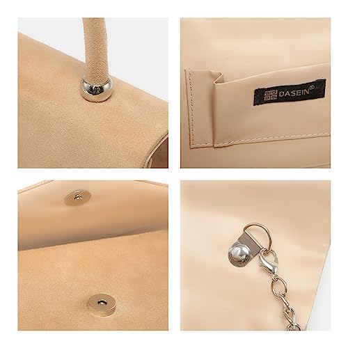 Dasein Velvet Camel Evening Clutch for Wedding Prom