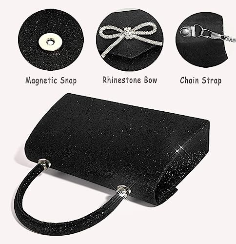 Sparkly Bow Evening Clutch for Weddings and Parties