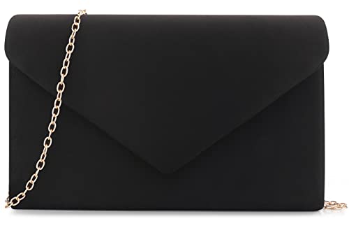 Elegant black crossbody clutch purse for special occasions